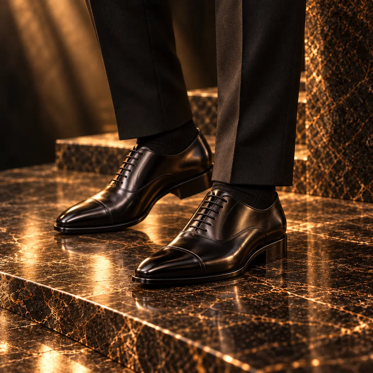 Black Oxford styling